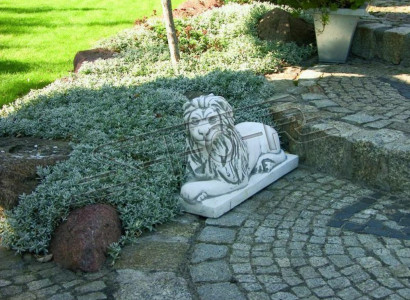 Löwe Liegend Statue Figur Garten Terrassen Dekoration Skulptur